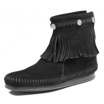 Minnetonka - Hi Top Back Zip Boot Black