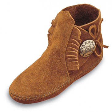 Minnetonka - Children's Side Tie Button Boot Brown