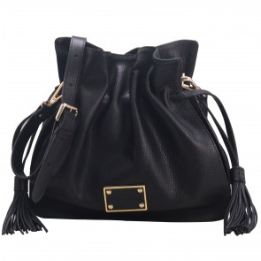 Soft Milano Leather Draw String Shoulder Bag