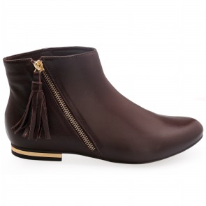 Café Leather Bootie with zip