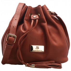 Soft Milano Leather Camel Draw String bag 