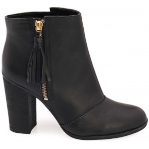 Black Block Heel Ankle Bootie