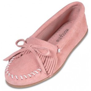 Minnetonka - Women's Kilty Suede Hot Pink