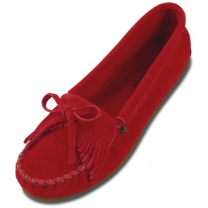 Minnetonka - Women's Kilty Suede Red