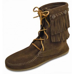 Minnetonka - Double Fringe Tramper Boot Dusty Brown