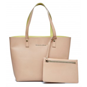 Natural Milano Leather Shopper with lemon alternative strap lining