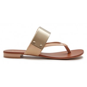 Nude Leather Sandal with Metal Hardware