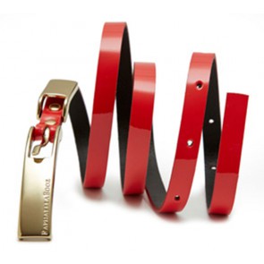 Patent Skinny Belt - Red