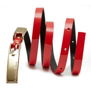 Skinny Patent Belt - Red (Medium)