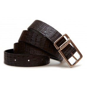 Croco Leather Belt Black (M-L)