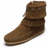 Minnetonka - Double Fringe Side Zip Boot Dusty Brown