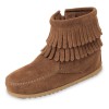 Minnetonka - Children's Double Fringe Side Zip Boot Brown