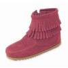 Minnetonka - Children's Double Fringe Side Zip Boot Hot Pink